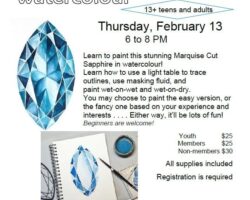 Wheatland Society of Arts: GEMSTONE watercolour  13+