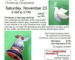 Stained Glass Workshop with Winnie Belliveau Christmas Ornaments at Wheatland Society of Arts